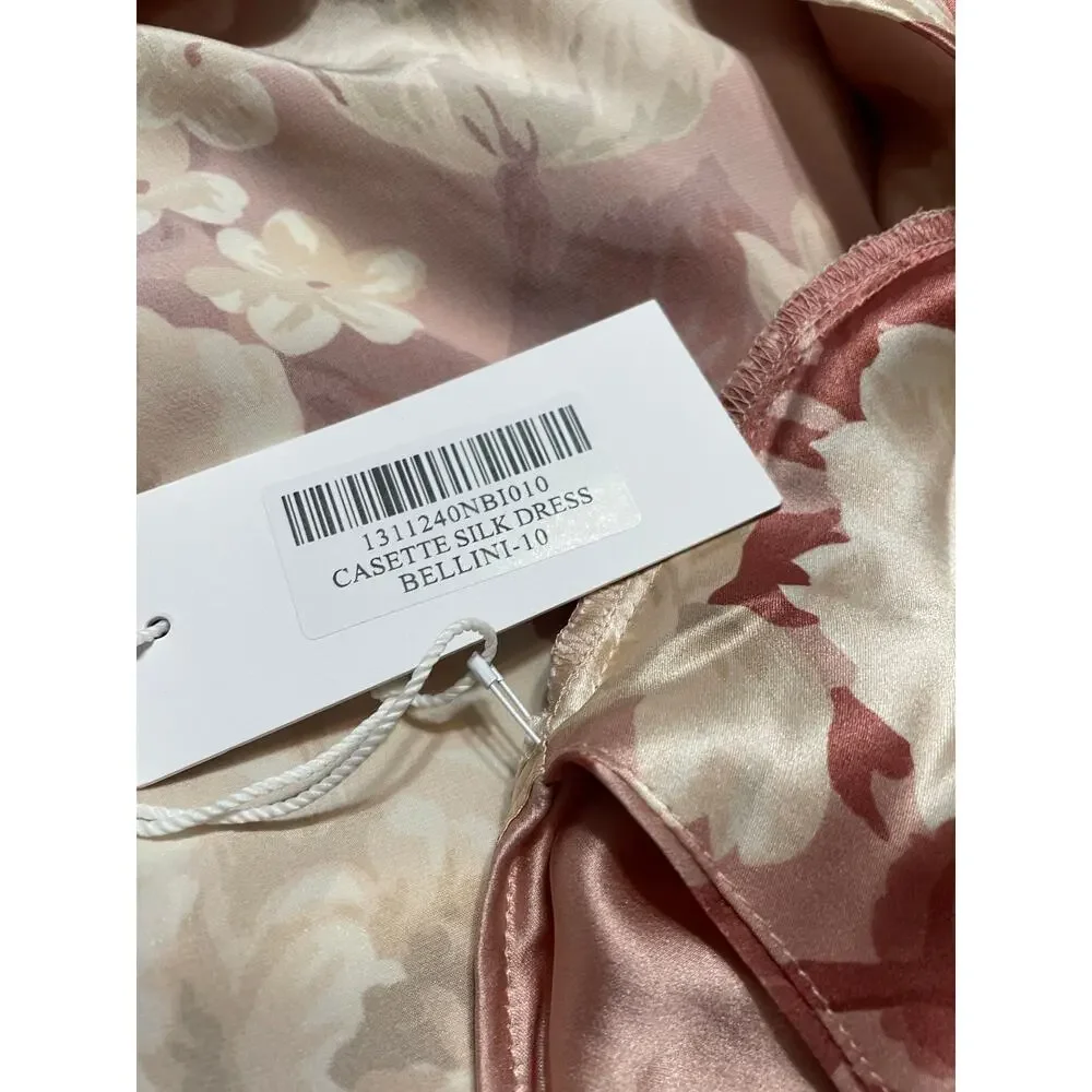 NWT- Reformation Silk Floral Casette Dress - Picture 5 of 6